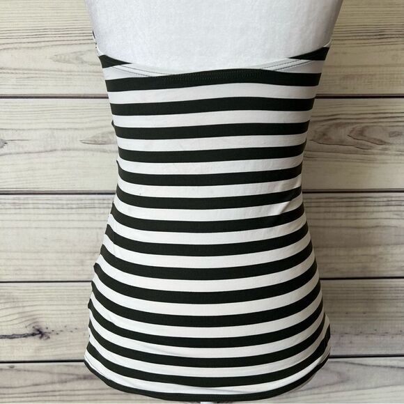 Michael Kors Green & White Striped Halter Tank Swim Suit Top - Picture 5 of 8